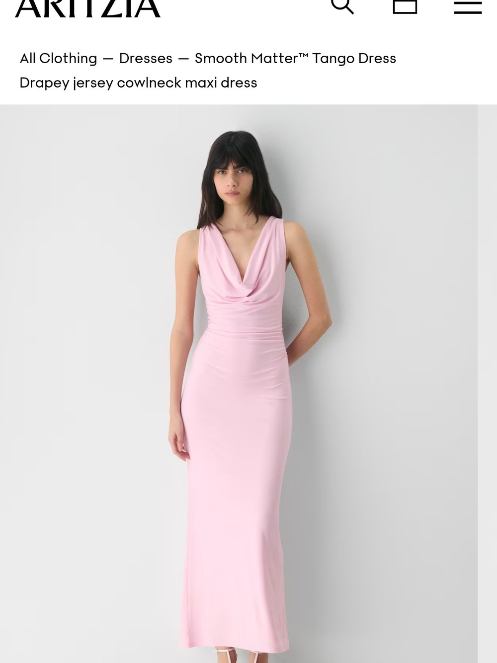 Aritzia Smooth Matter™ Tango Maxi Dress — Light Pink